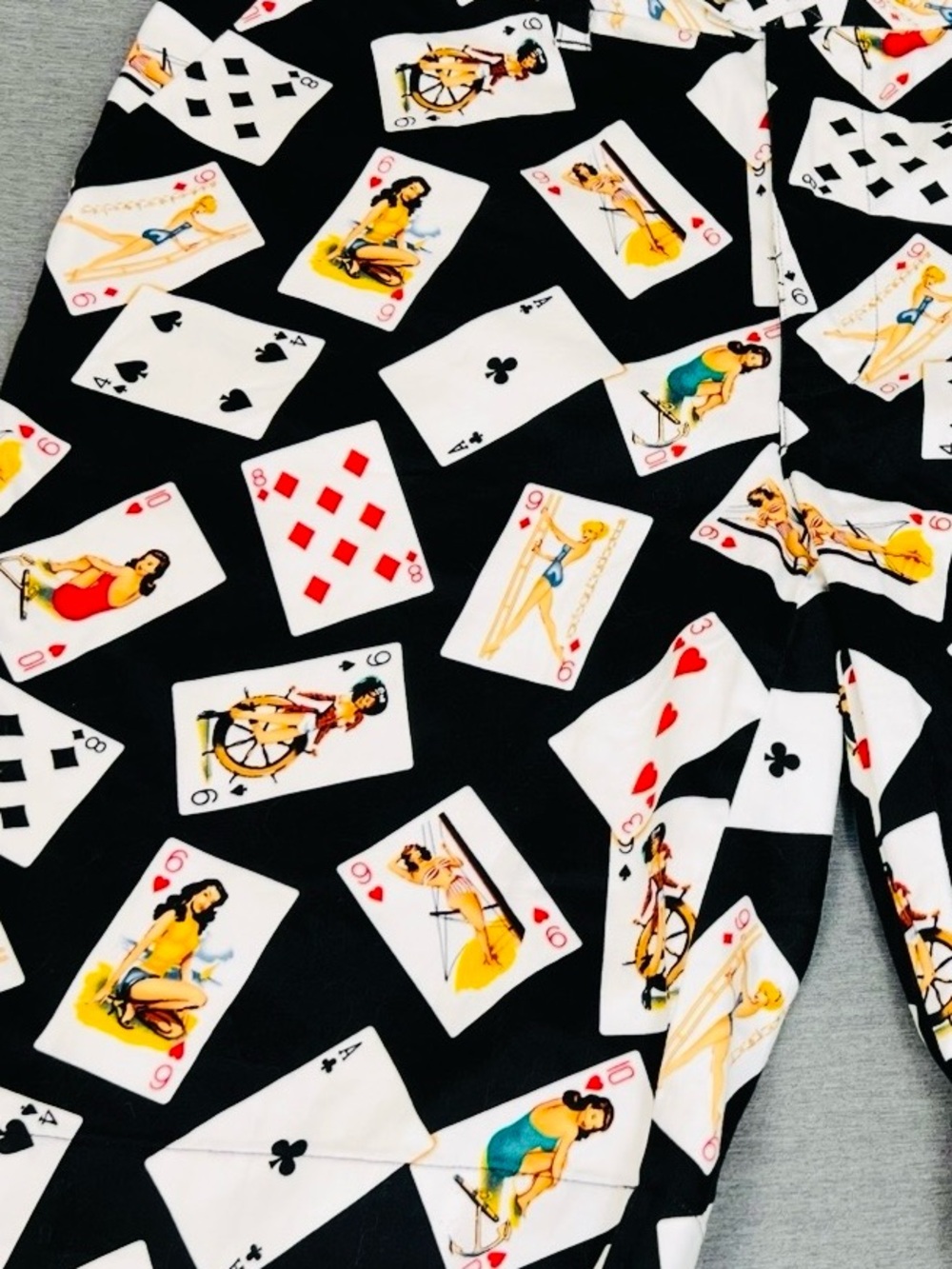 Loudmouth Black Pin Up Playing Card Print Swim Board Shorts